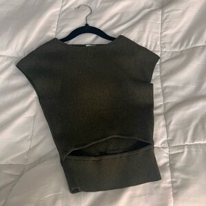 Wilfred Olive Green Knit Sleeveless Top
